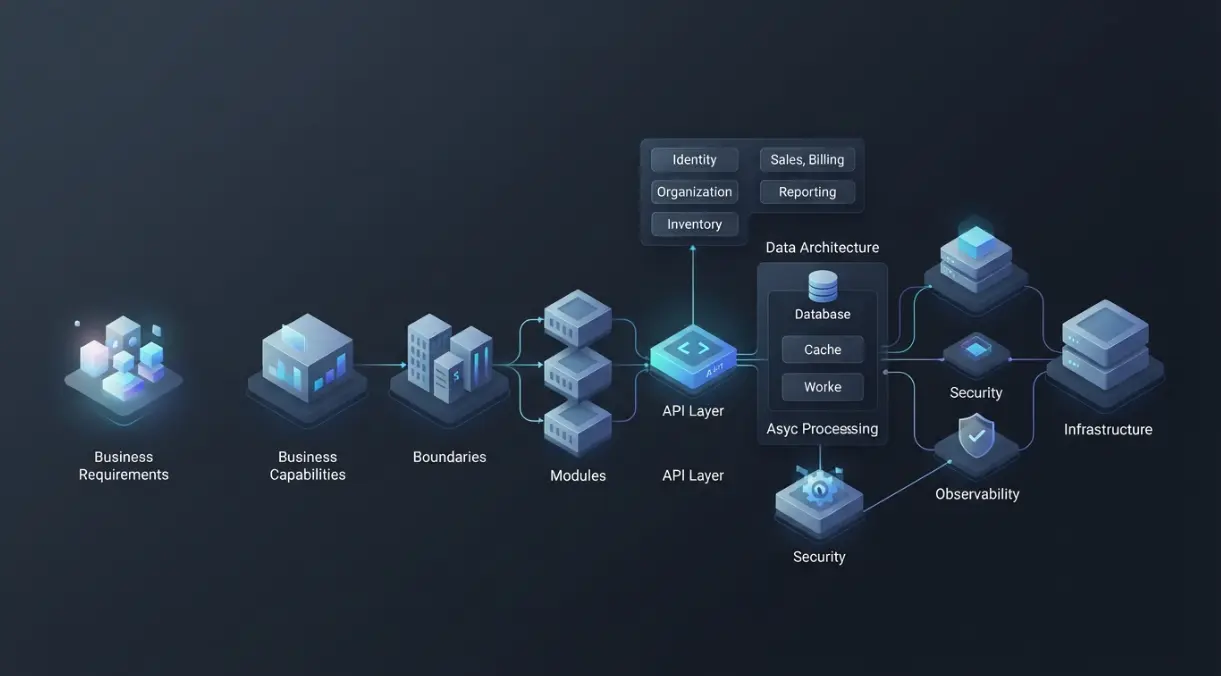 Software Architecture from Business Requirements to Production System