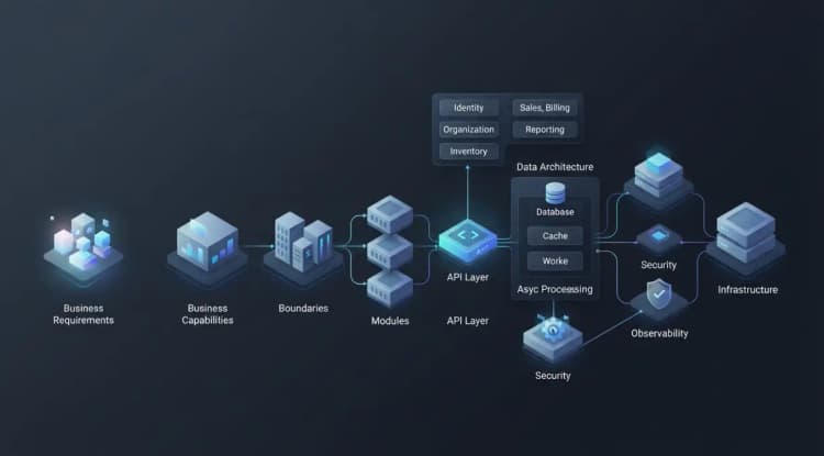 Software Architecture from Business Requirements to Production System