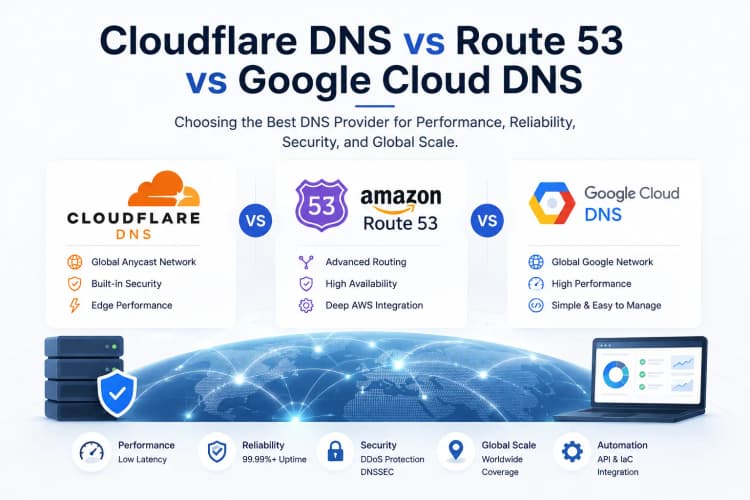 Cloudflare DNS vs Route 53 vs Google Cloud DNS infrastructure comparison