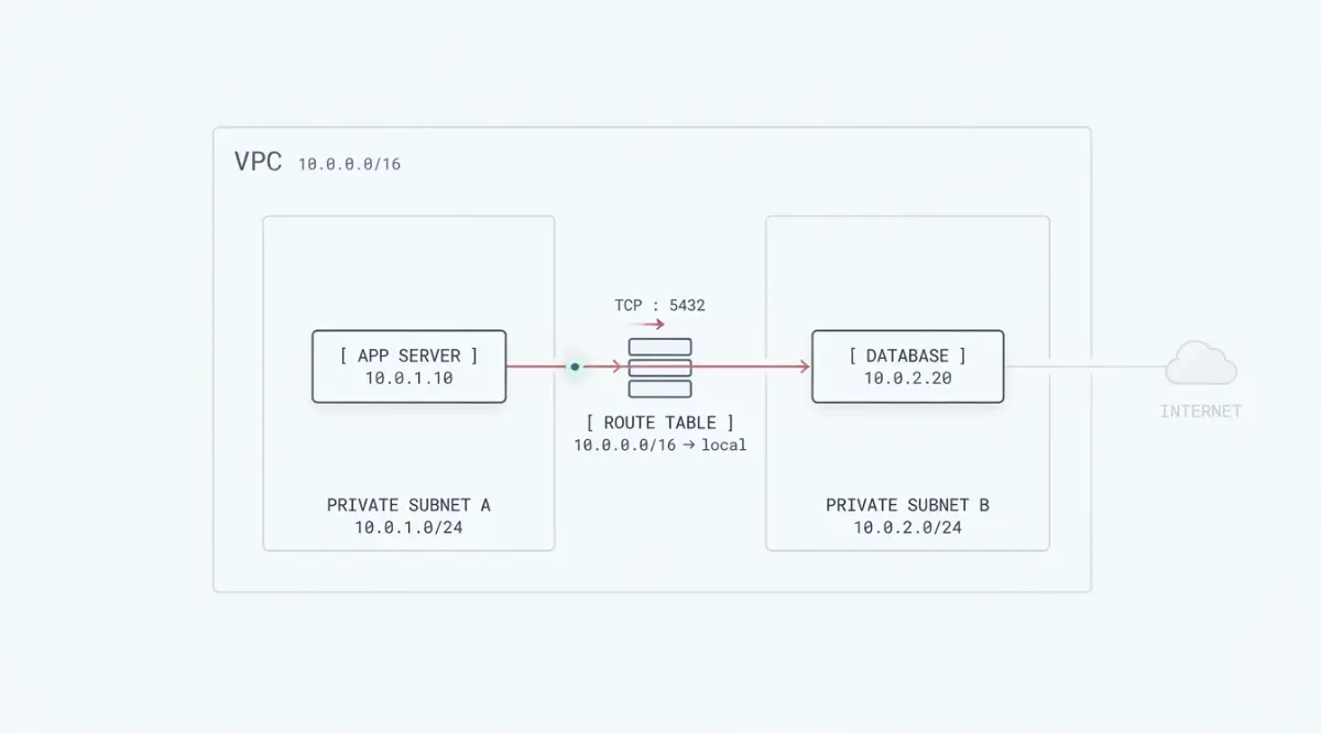Private Server Communication Inside a Cloud Network