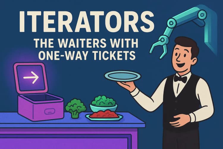 Python Iterator Waiter Metaphor Visualization